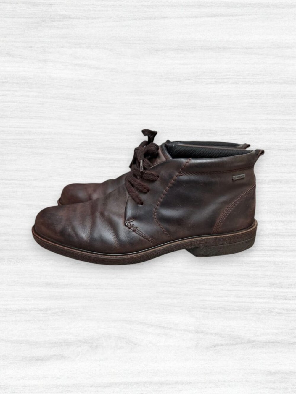 ECCO Gore-Tex Leather Chukka Boots Brown Waterproof Comfort Shoes EU 44 / US 11 - Picture 6 of 8